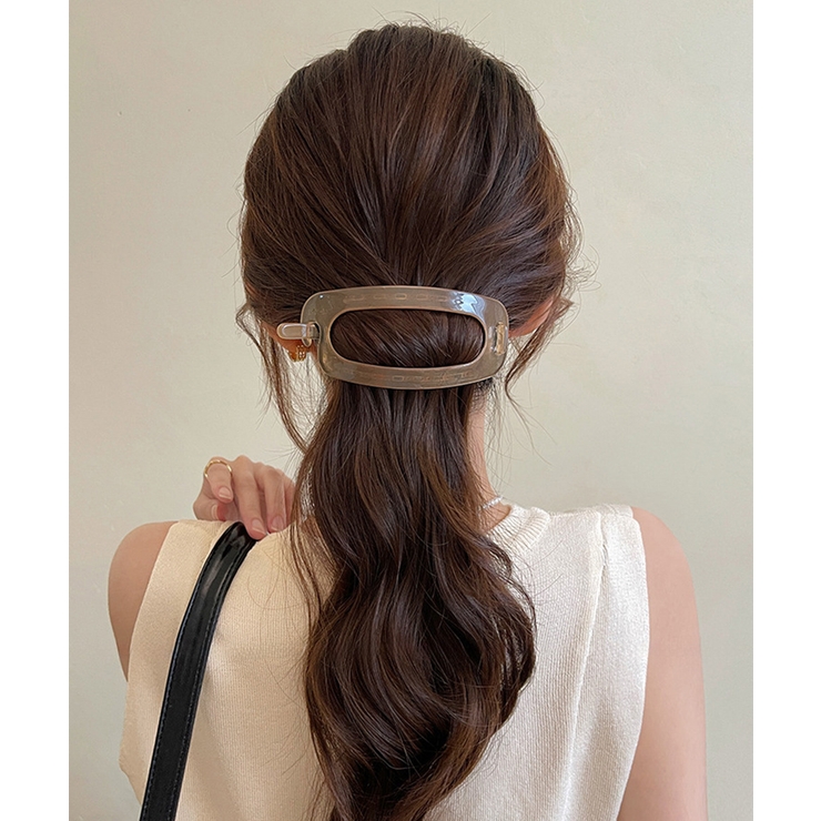 ベージュ | オーバルヘアクリップ 大きめヘアクリップ | Miniministore