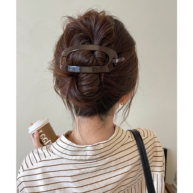 ブラウン | オーバルヘアクリップ 大きめヘアクリップ | Miniministore