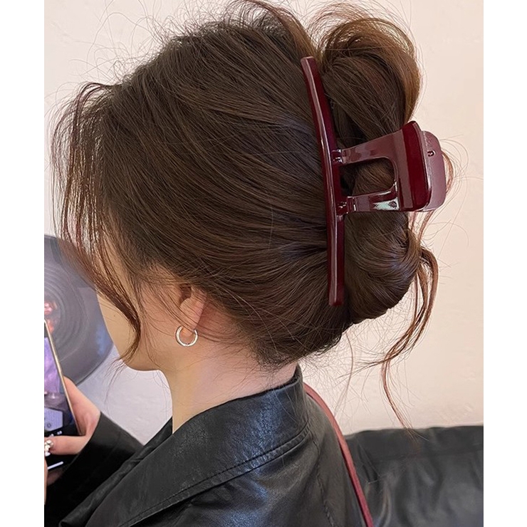 ワインレッド | バンスクリップ 大きめ ヘアクリップ | SUNSHINE CLOSET