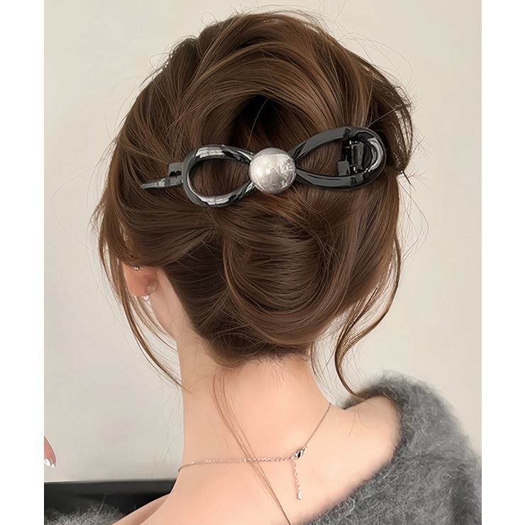 ブラック | バナナクリップ パール 可愛いくま韓国風 | Miniministore