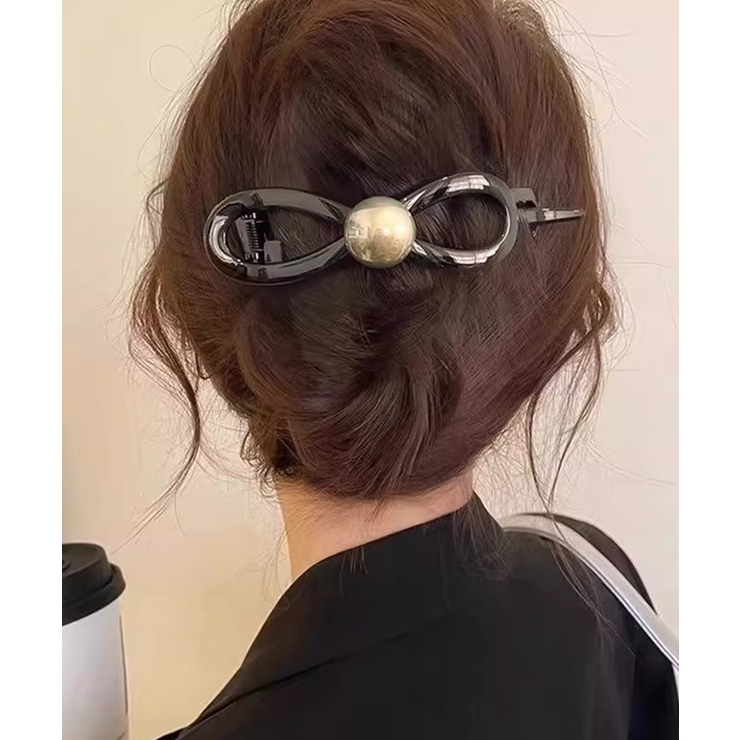 ブラウン系1（1粒パール） | バナナクリップ パール 可愛いくま韓国風 | Miniministore