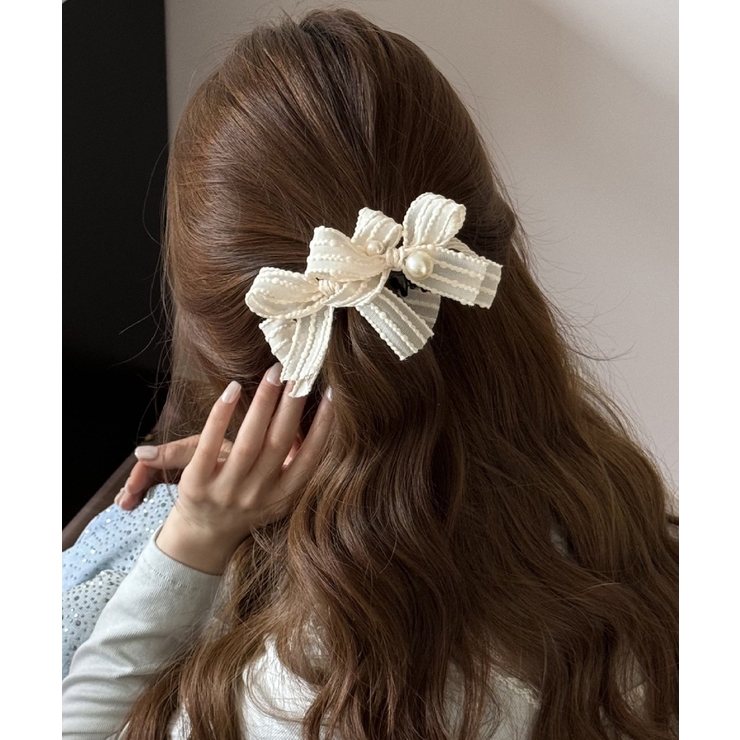 バナナクリップ パールリボン ヘアグッズ | Miniministore | 詳細画像2 