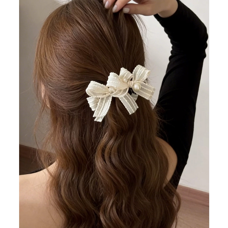 バナナクリップ パールリボン ヘアグッズ | Miniministore | 詳細画像3 