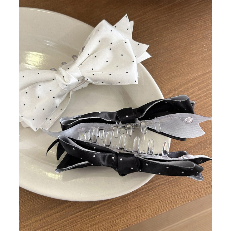 バナナクリップ ドット柄リボン 韓国風 | Miniministore | 詳細画像15 