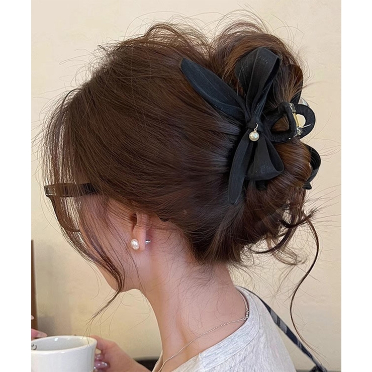 リボンヘアクリップ パール飾りレディース | Miniministore | 詳細画像2 