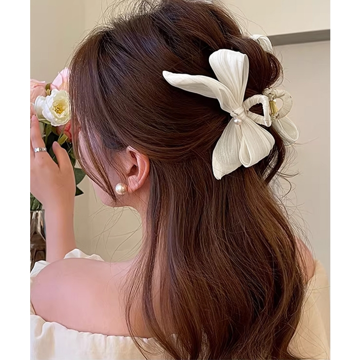 リボンヘアクリップ パール飾りレディース | Miniministore | 詳細画像8 