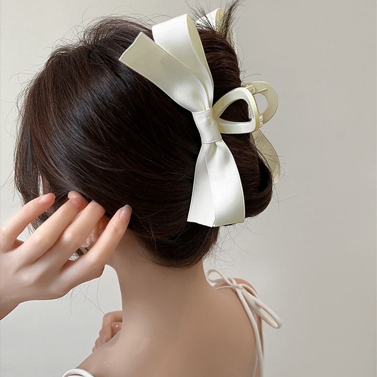 ヘアクリップ バンスクリップ リボン[品番：II000009939