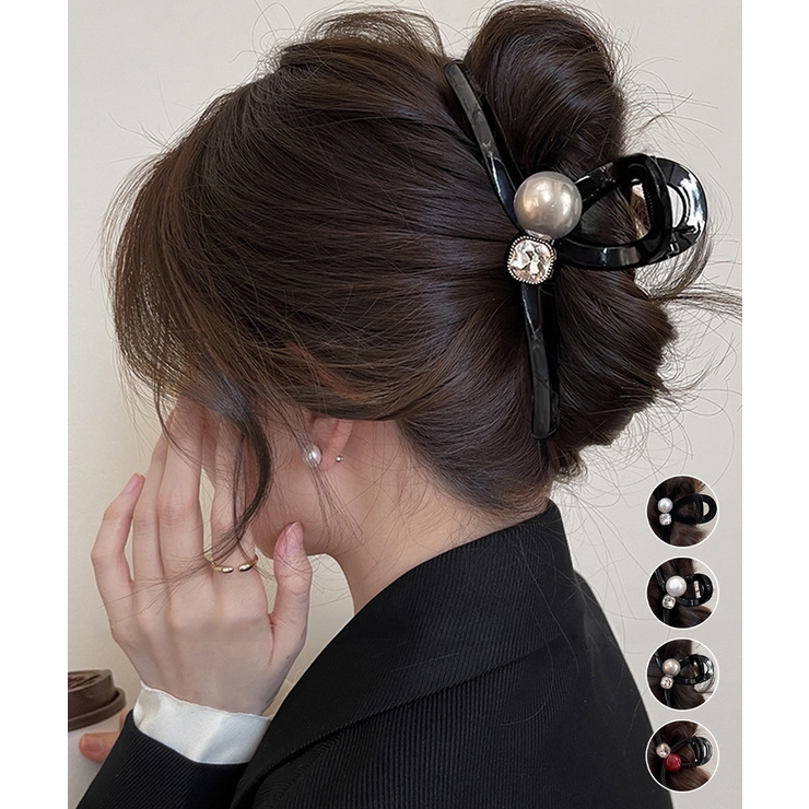 バンスクリップ ヘアクリップ パール | Miniministore | 詳細画像1 
