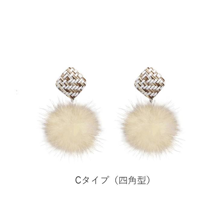 ファーピアス レディース ふわふわ[品番：II000004685]｜Miniministore