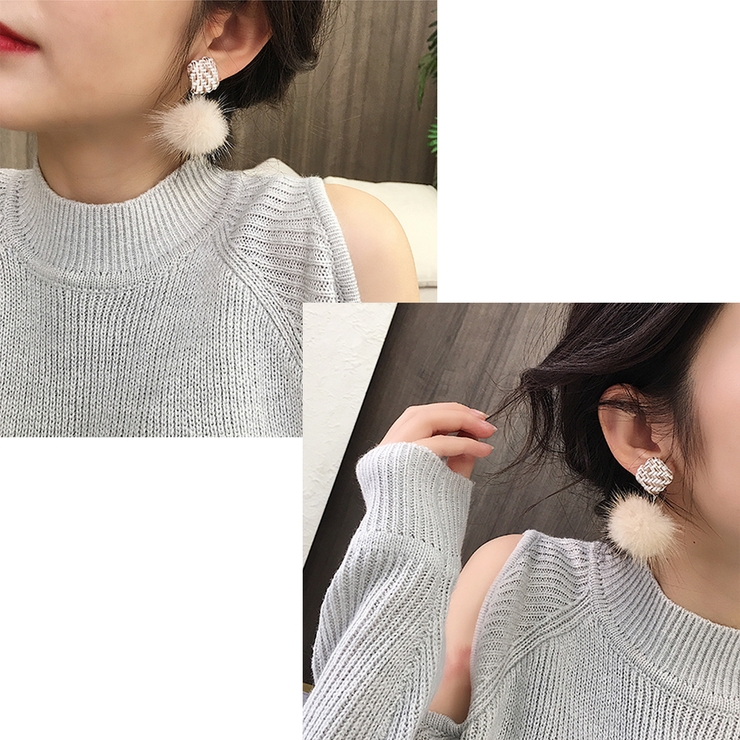 ファーピアス レディース ふわふわ[品番：II000004685]｜Miniministore