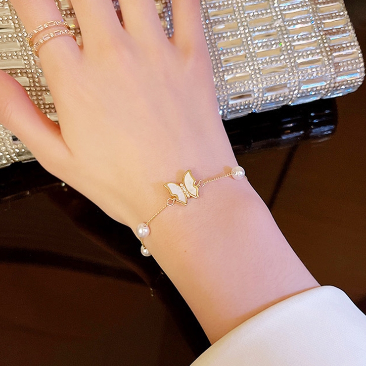 ワンサイズ | ブレスレット バングル 女子会  蝶柄 | Miniministore