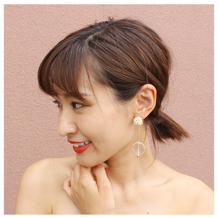 No.65】クリア×ブラックのオトナ ピアス/イヤリング.＊（フレディ 