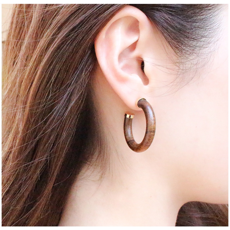 ウッドフープピアス | MODE ROBE | 詳細画像7 