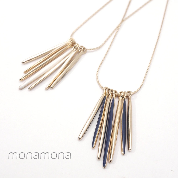 シンプルメタルスティックネックレス ロングゴールドチェーンカジュアルシンプルエレ… | monamona | 詳細画像1 
