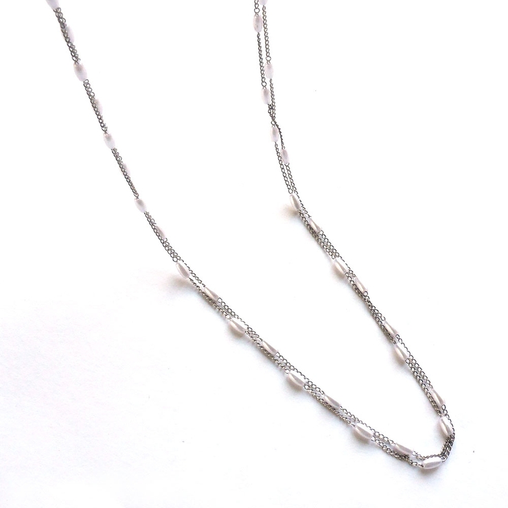 楕円パール2連チェーンネックレス | monamona | 詳細画像5 