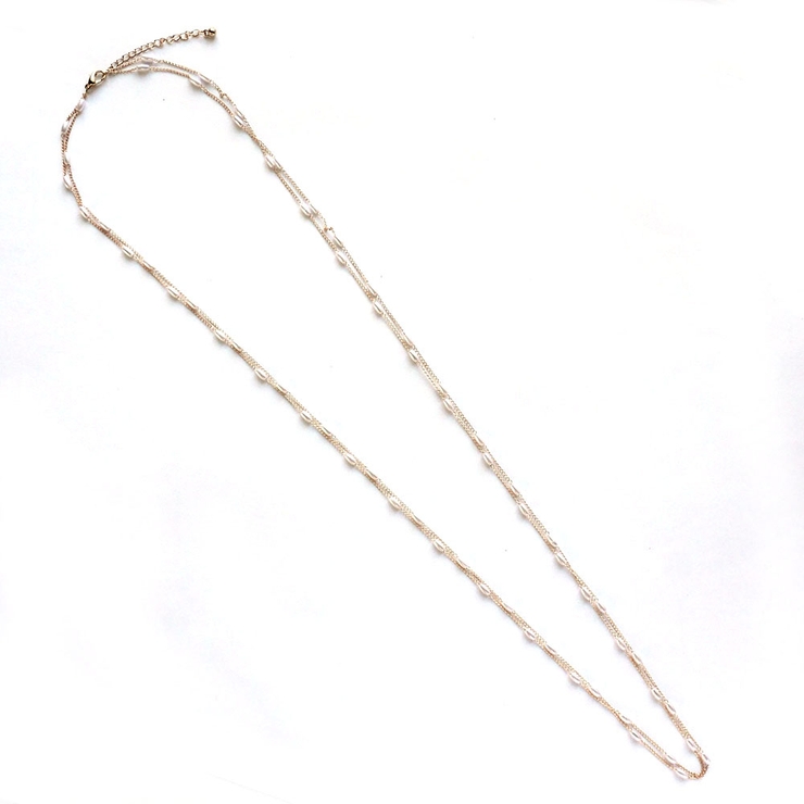 楕円パール2連チェーンネックレス | monamona | 詳細画像8 