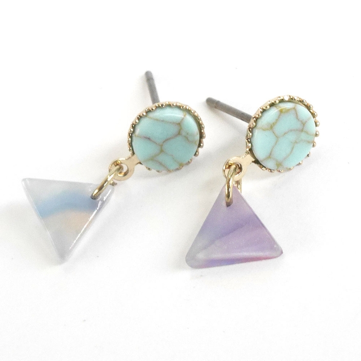 トルコカラージオメトリーピアス 幾何学小ぶりエスニック | monamona | 詳細画像3 