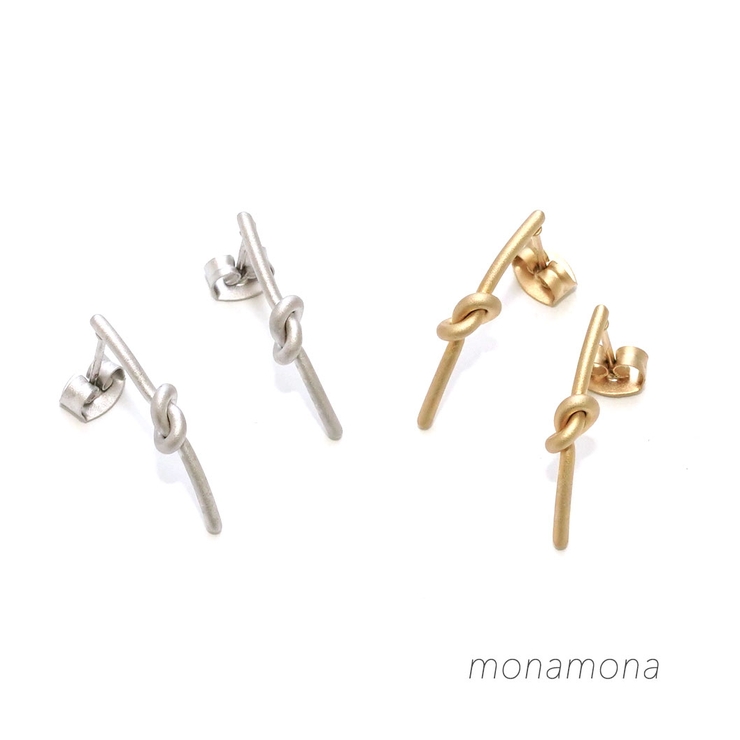 結びピピアスマットメタル | monamona | 詳細画像1 
