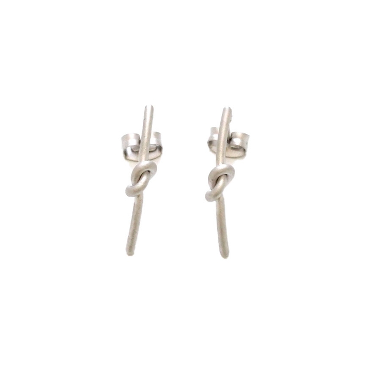 マットシルバー | 結びピピアスマットメタル | monamona