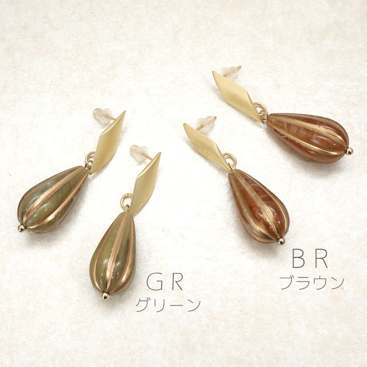 アンティーク風ドロップビーズピアス | monamona | 詳細画像2 