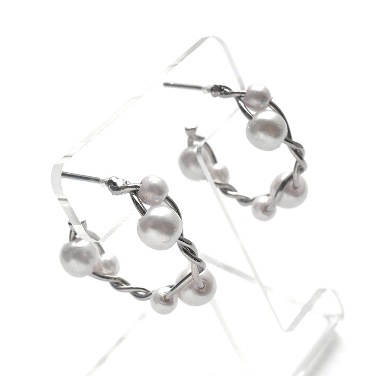 パールフープツイストピアス | monamona | 詳細画像5 