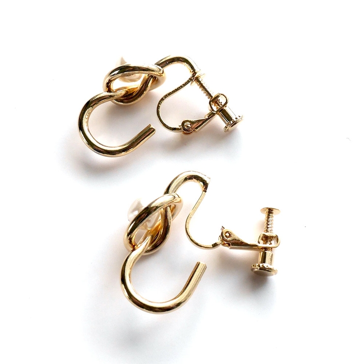 パーツ付き、結びモチーフイヤリング | monamona | 詳細画像7 