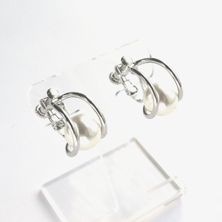 パールイヤリング Uラインフェイクパール | monamona | 詳細画像4 