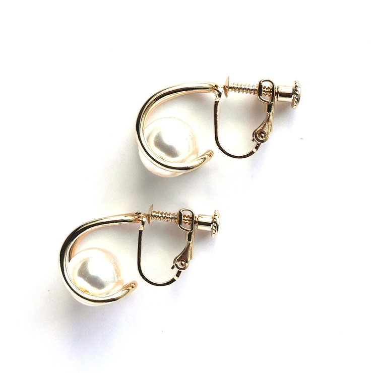 パールイヤリング Uラインフェイクパール | monamona | 詳細画像8 