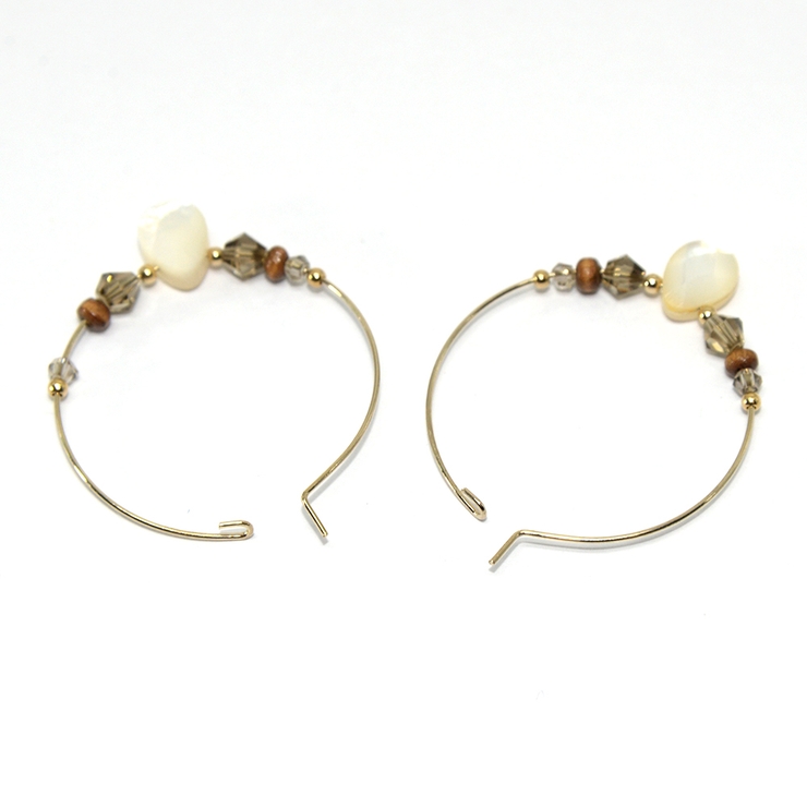 フープ型ビーズ＆涙シェルピアス | monamona | 詳細画像6 