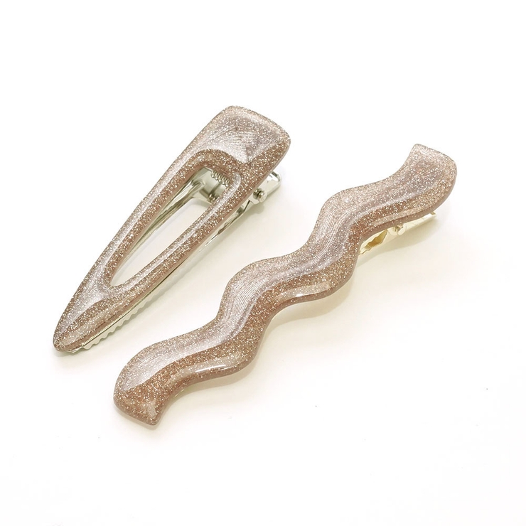 ヘアクリップセット クリアラメ 波型 三角 セットクリップ | monamona | 詳細画像11 