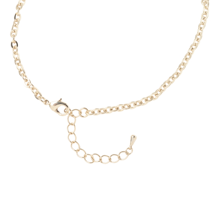 プラチェーンビジュウ付ショートネックレス クリア系 大人アクセ インパクト | monamona | 詳細画像3 