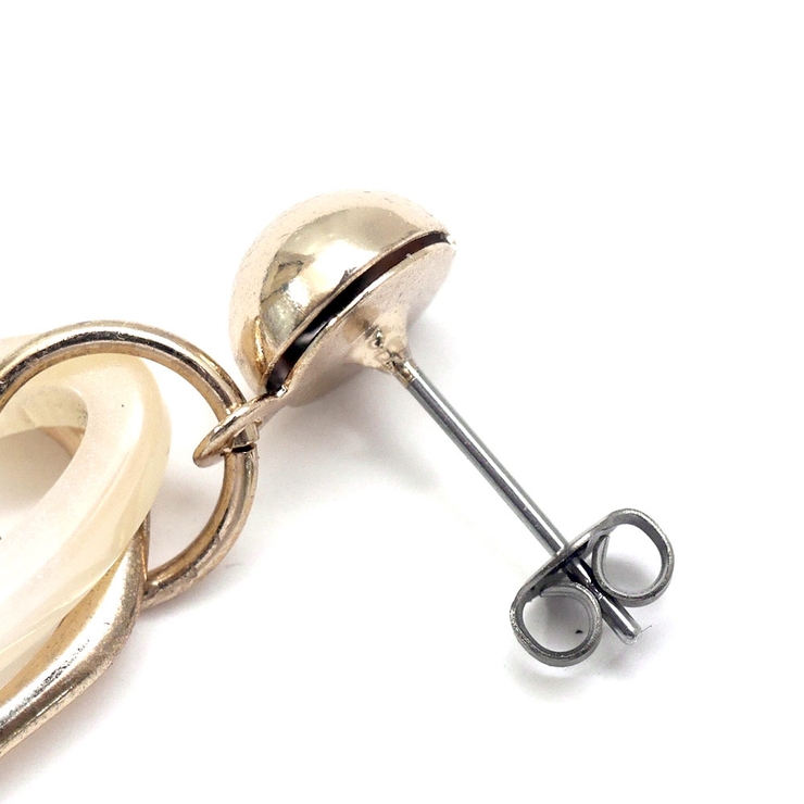 デザインフープコンビピアス 揺れるオーバルメタルフープカジュアルかわいい華奢 大… | monamona | 詳細画像10 