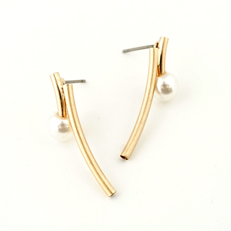 メタルパイプ＆パールピアス | monamona | 詳細画像7 