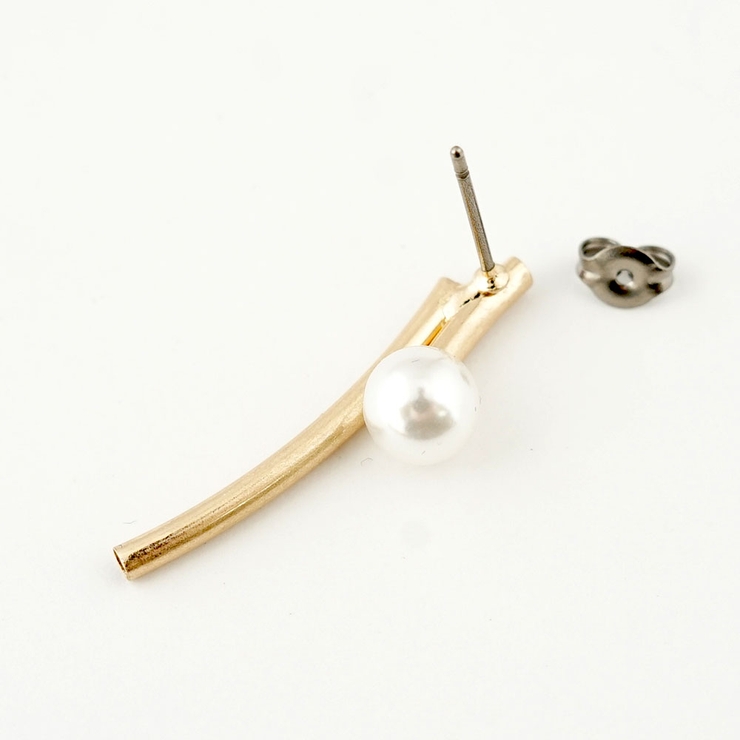 メタルパイプ＆パールピアス | monamona | 詳細画像8 