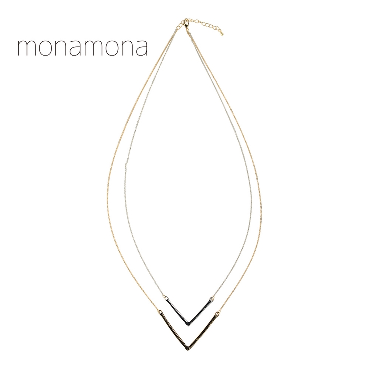 Vパーツ2連ネックレス | monamona | 詳細画像1 
