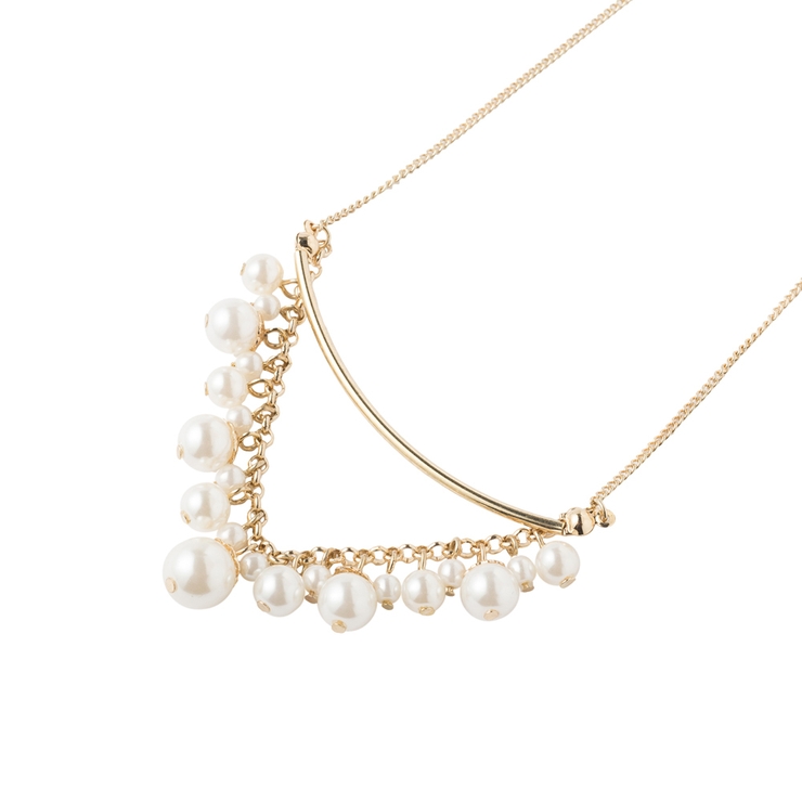 バー＆下がりパールロングネックレス | monamona | 詳細画像3 