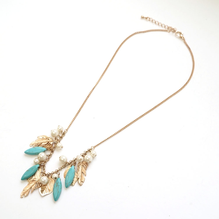 フェザーモチーフトルコビーズネックレス | monamona | 詳細画像3 