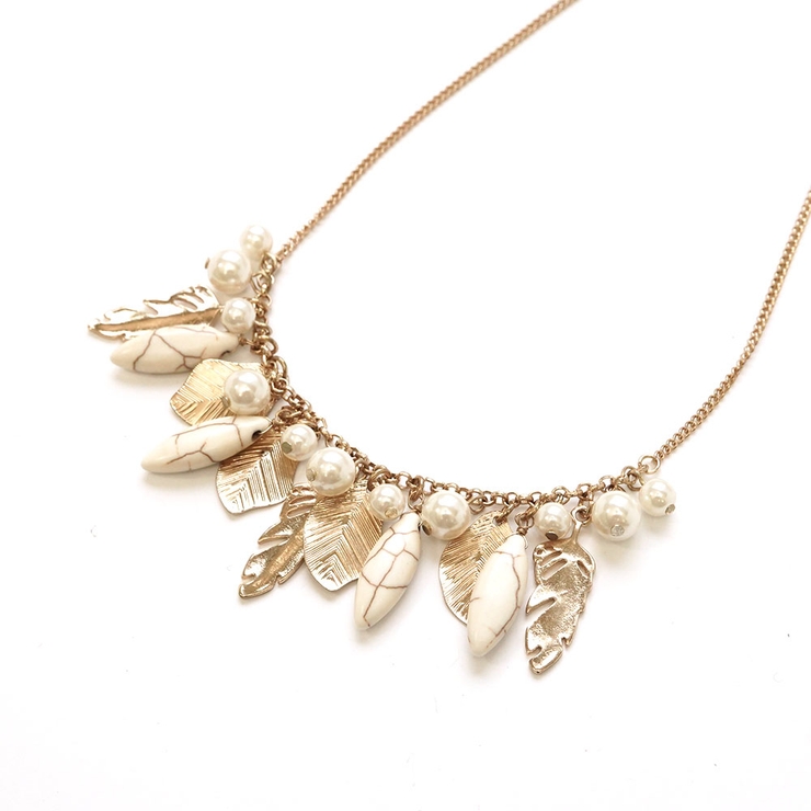 フェザーモチーフトルコビーズネックレス | monamona | 詳細画像8 