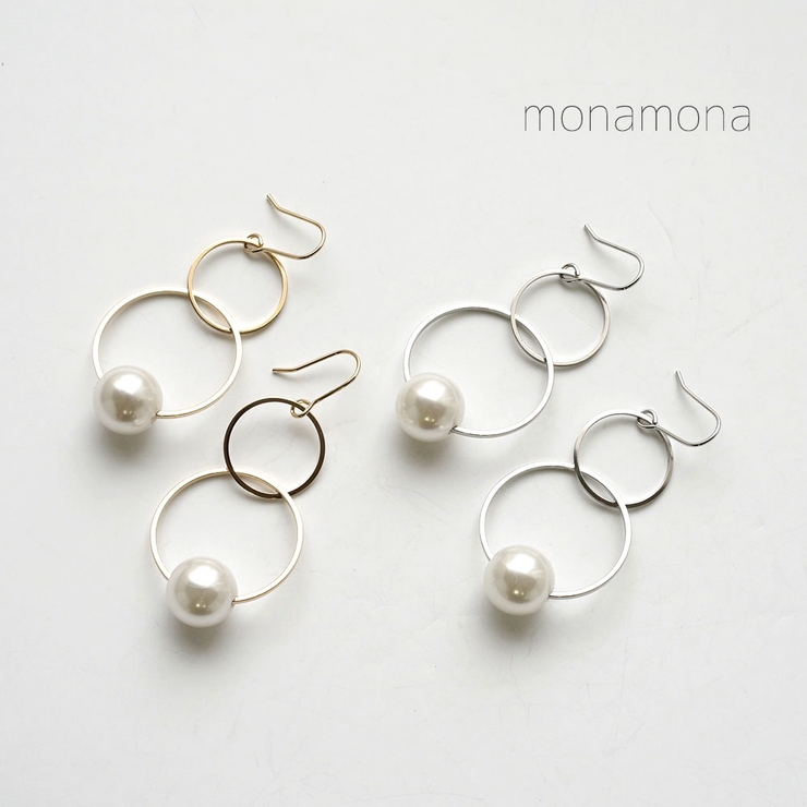 2連サークル下がりピアス | monamona | 詳細画像1 