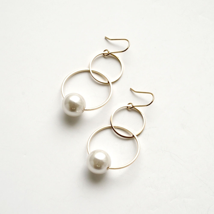 2連サークル下がりピアス | monamona | 詳細画像4 