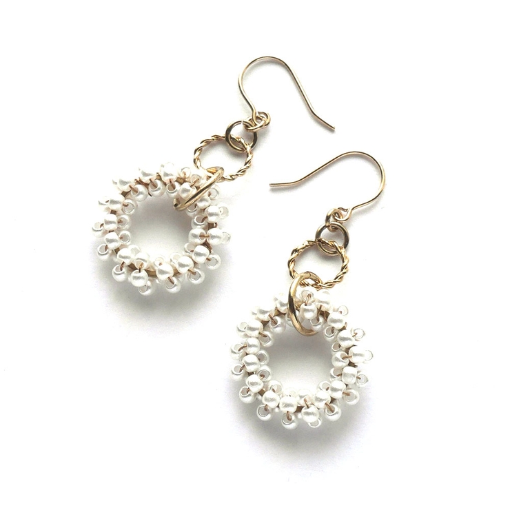 ビーズフープ下がりピアス | monamona | 詳細画像3 