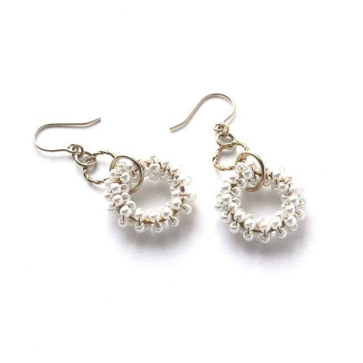 ビーズフープ下がりピアス | monamona | 詳細画像5 