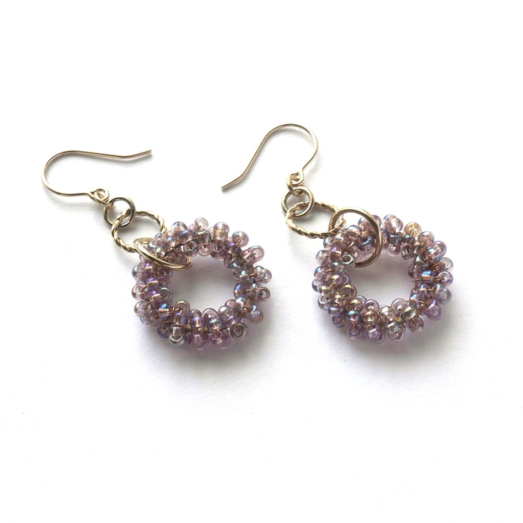 ビーズフープ下がりピアス | monamona | 詳細画像7 