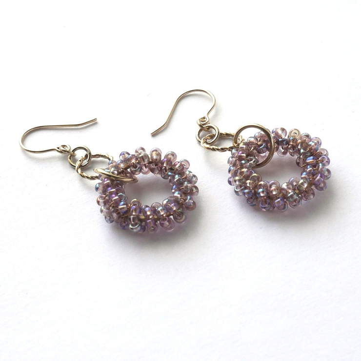 ビーズフープ下がりピアス | monamona | 詳細画像8 