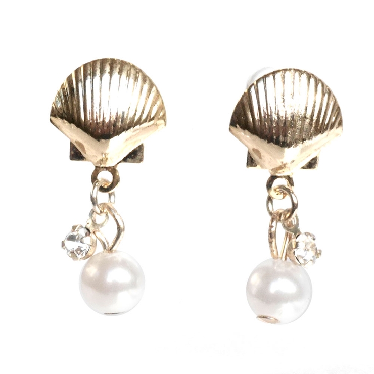 シェル | マリンモチーフピアス シェルスターフィッシュゴールドシルバーパール | monamona