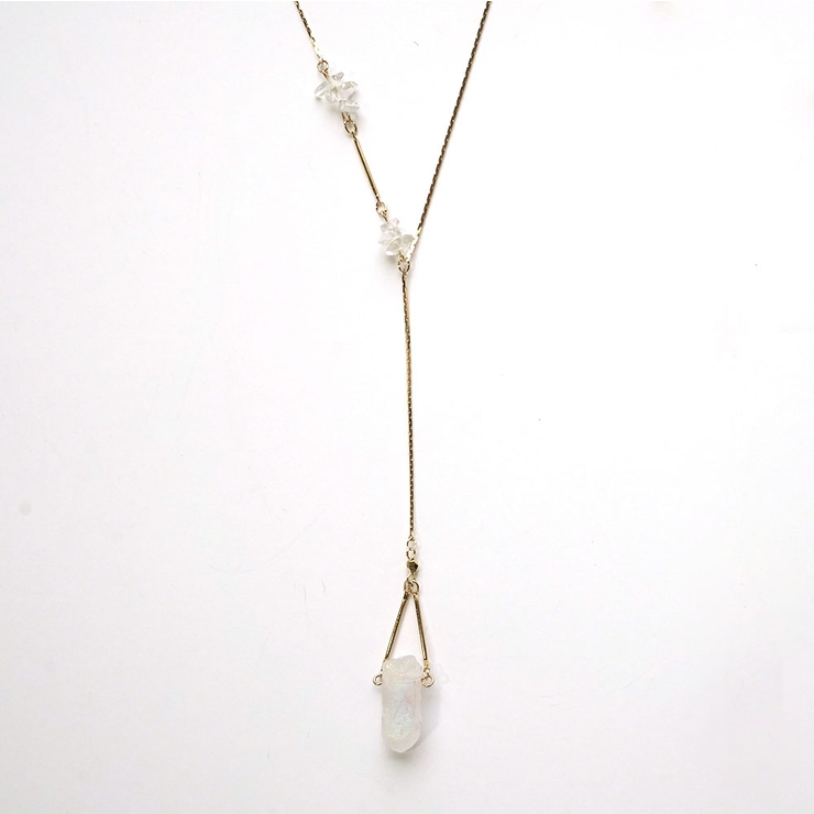 クリアー | Y字ネックレス ゴールドチェーン トルコクリスタル | monamona