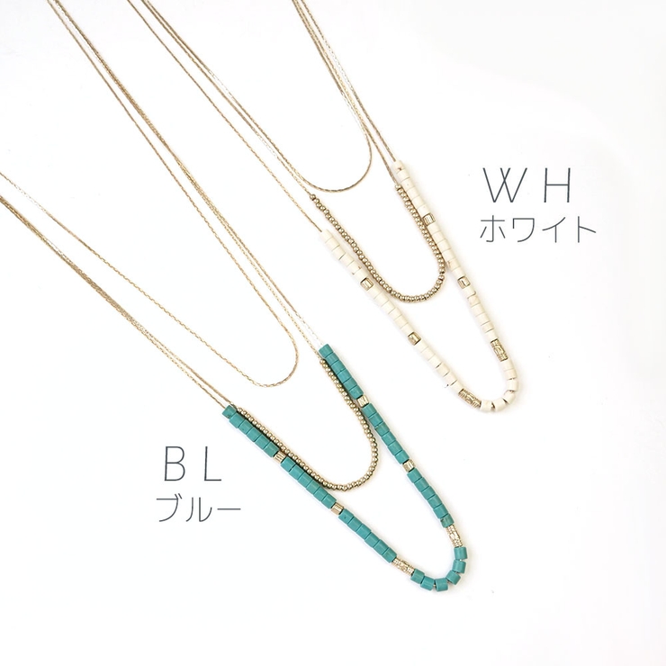 3連ロングチェーントルコビーズネックレス | monamona | 詳細画像2 