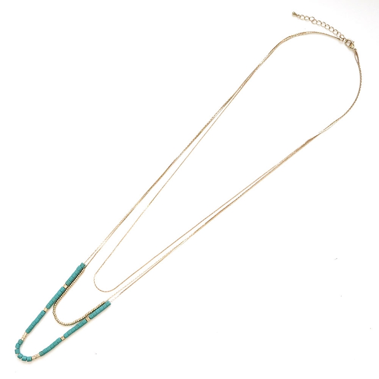 3連ロングチェーントルコビーズネックレス | monamona | 詳細画像3 