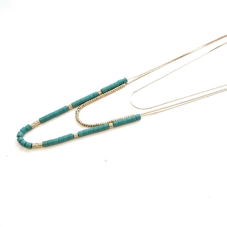 3連ロングチェーントルコビーズネックレス | monamona | 詳細画像5 