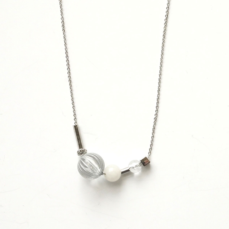シルバー | スリットボールネックレス | monamona
